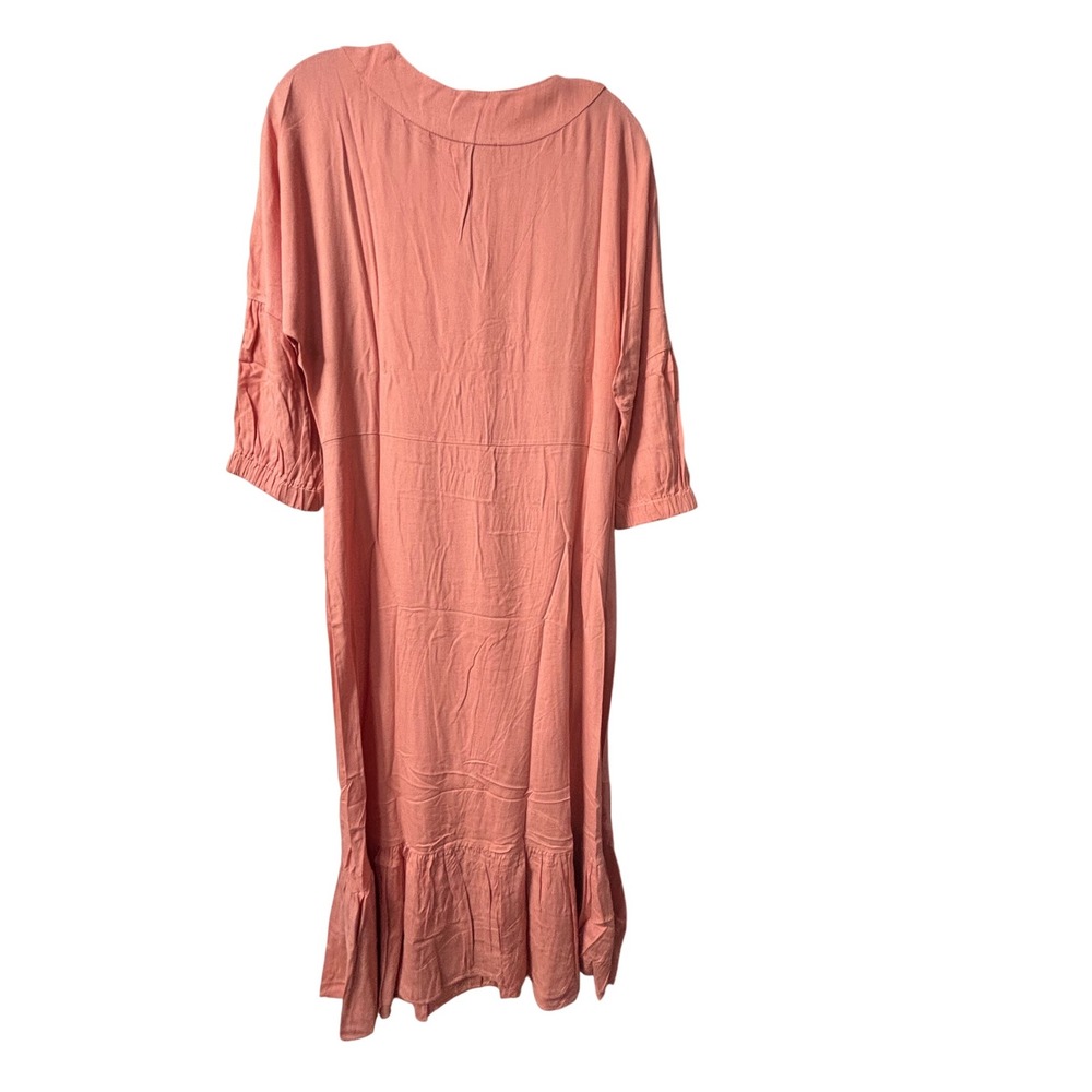 Harshman NEW Ella Midi 3/4 Sleeve Tiered A-Line V-Neck Dress Rose Size X-Small‎ - Picture 2 of 8
